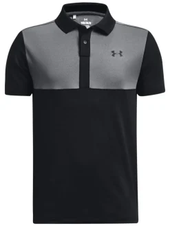Under Armour Jr Boys Performance Colour Block Polo - Black
