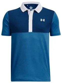 Under Armour Jr Boys Performance Colour Block Polo - Blue