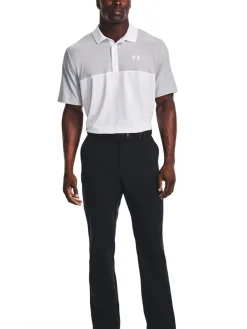 Under Armour Performance 3.0 Colourblock Polo - White/Halo Grey