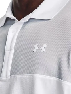 Under Armour Performance 3.0 Colourblock Polo - White/Halo Grey