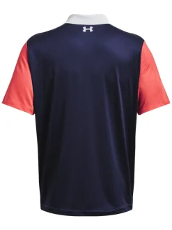 Under Armour Performance 3.0 Colourblock Polo - Venom Red/Midnight Navy