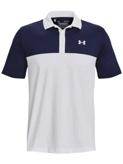 Under Armour Performance 3.0 Colourblock Polo - White/Midnight Navy