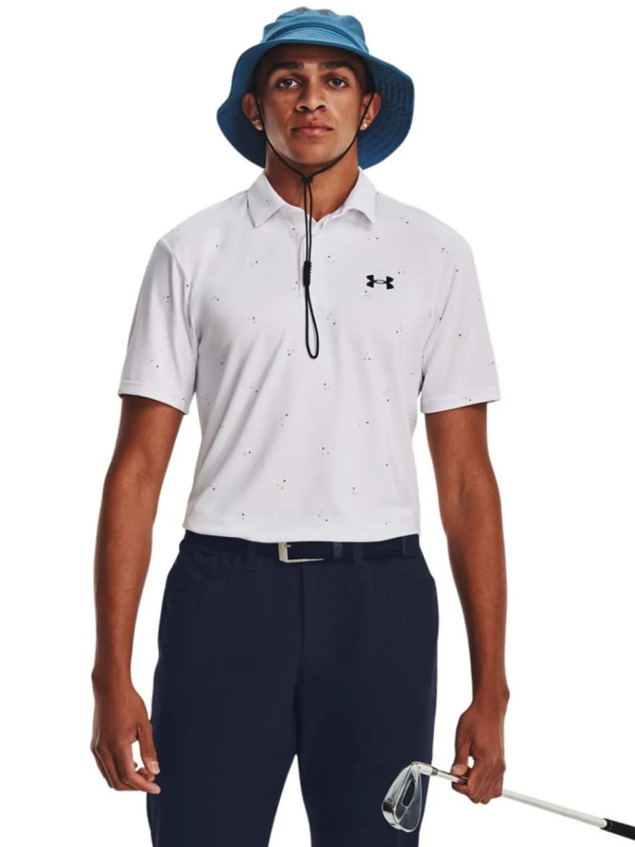 Under Armour Playoff 3.0 Printed Polo - White/Pink/Midnight