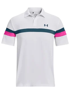 Under Armour T2G Blocked Polo - White/Rebel Pink/Static