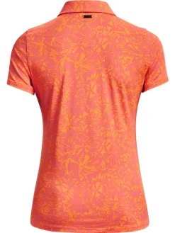 Under Armour Women'S Playoff Printed Polo - Pink Shock/Orange Blast
