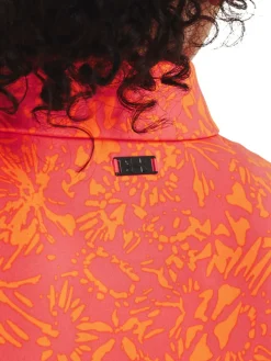 Under Armour Women'S Playoff Printed Polo - Pink Shock/Orange Blast