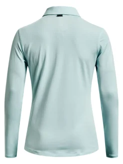 Under Armour Women'S Zinger Microstripe Ls Polo - Fuse Teal/White