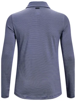 Under Armour Women'S Zinger Microstripe Ls Polo - Bauhaus Blue/White