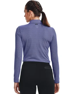 Under Armour Women'S Zinger Microstripe Ls Polo - Bauhaus Blue/White