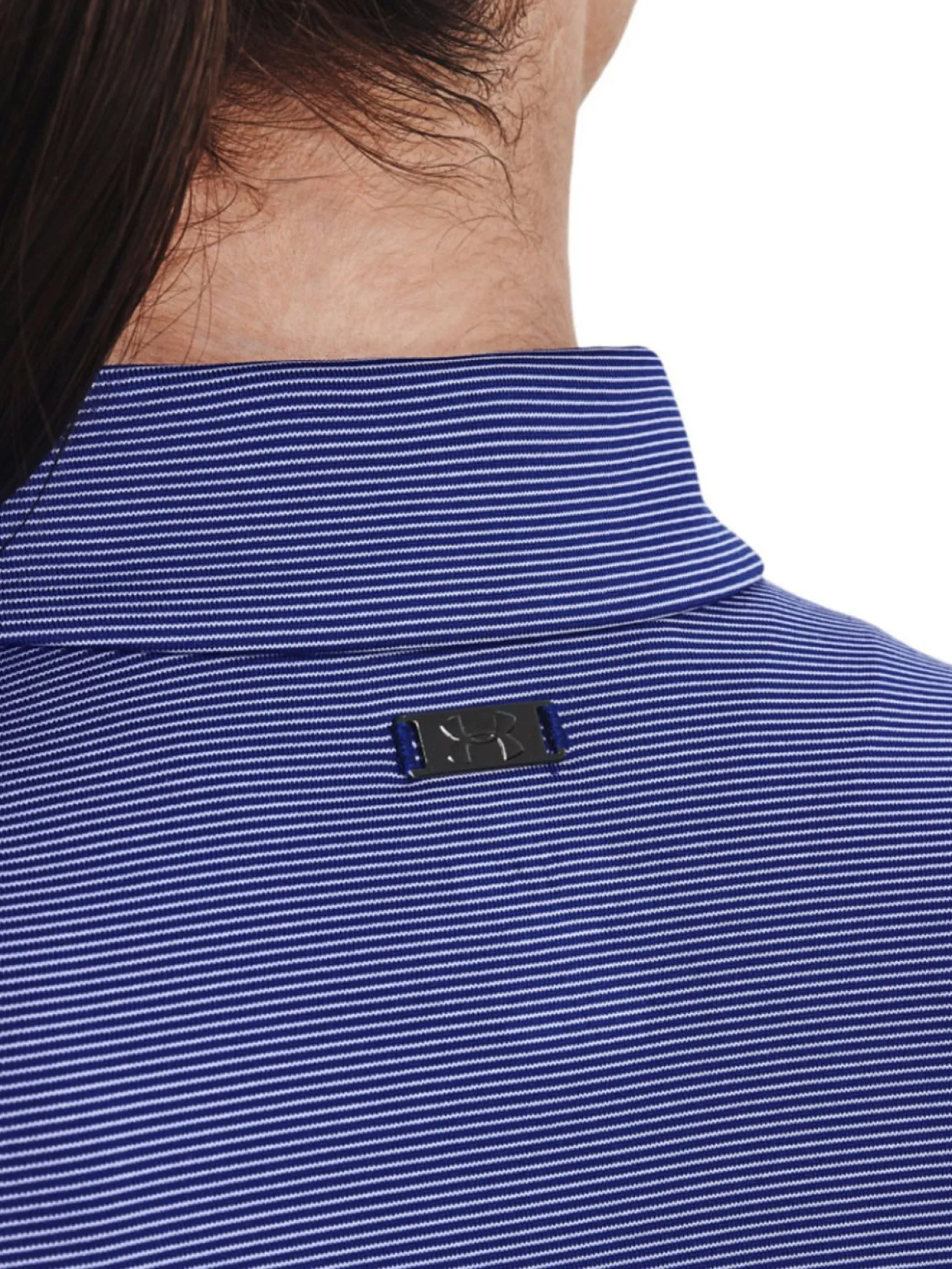 Under Armour Women'S Zinger Microstripe Ls Polo - Bauhaus Blue/White